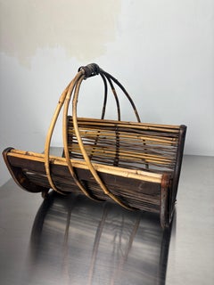 Rattan Magazine rack, Popular art, France, Circa 1950's