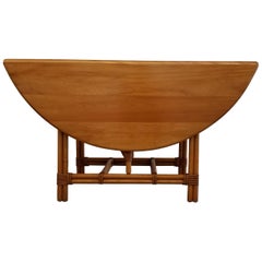 Retro Rattan, Maple and Ash Gateleg Dining Table by Heywood Wakefield