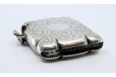 Rattan match holder with engraved plant motifs and monogram