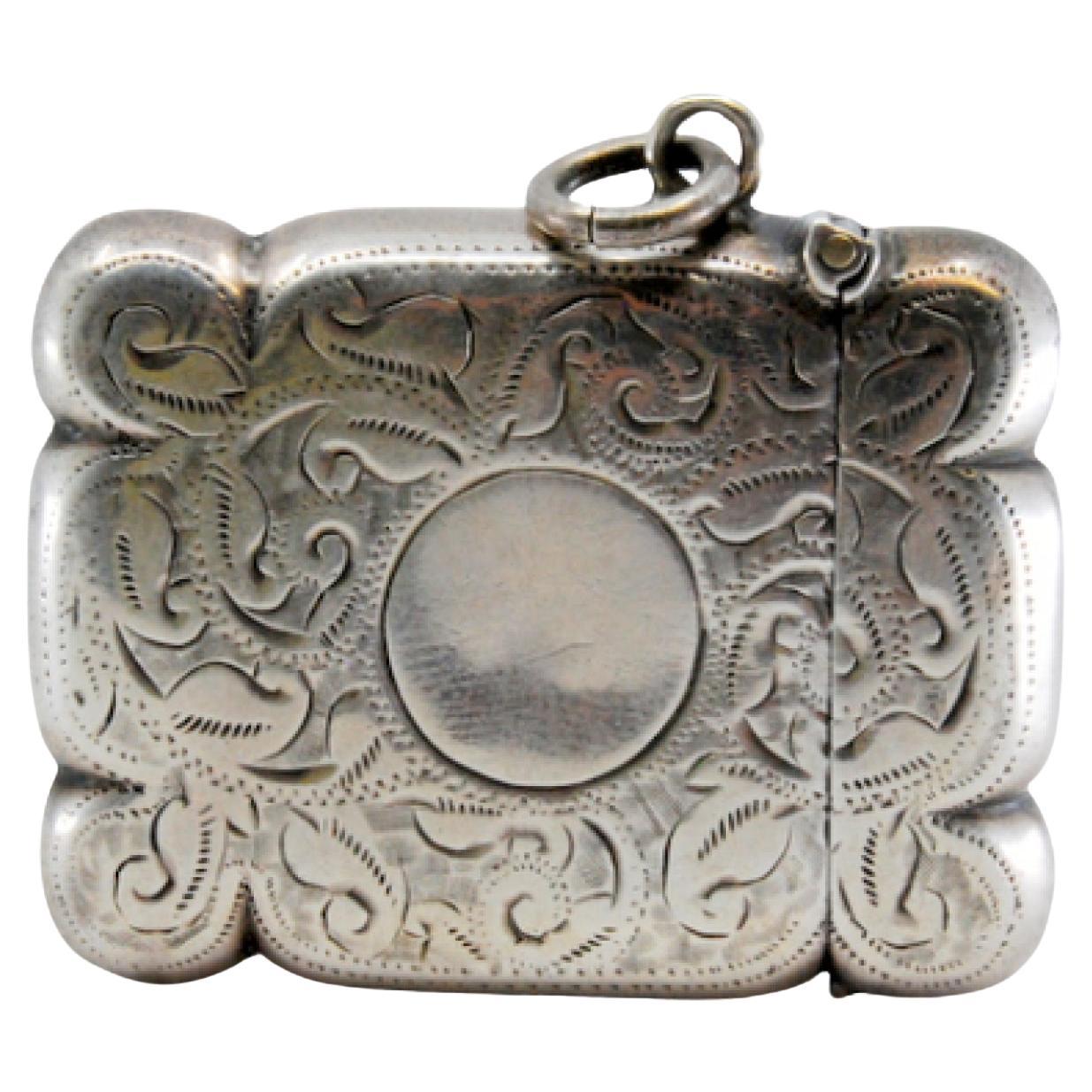 Rattan match holder with engraved plant motifs and monogram For Sale