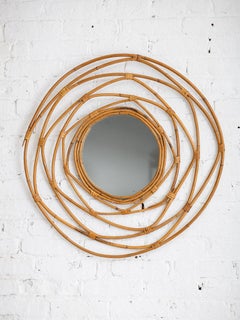 Rattan Mid Century Italian Mirror