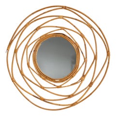 Rattan Mid Century Italian Mirror
