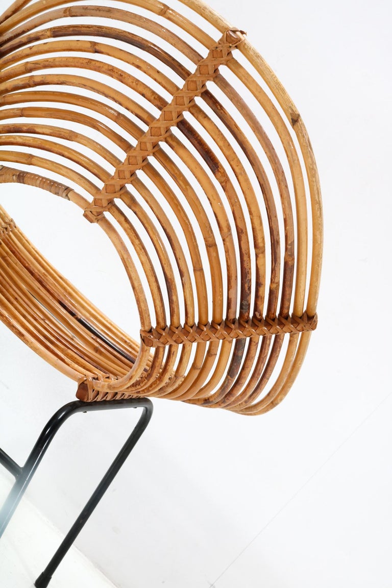 Rattan Mid-Century Modern Lounge Chair by Dirk van Sliedregt for Rohe