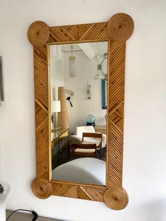 Rattan Mirror by Arpex International, Italy, 1970s