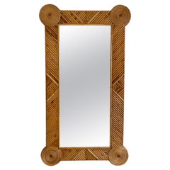 Rattan Mirror by Arpex International, Italy, 1970s