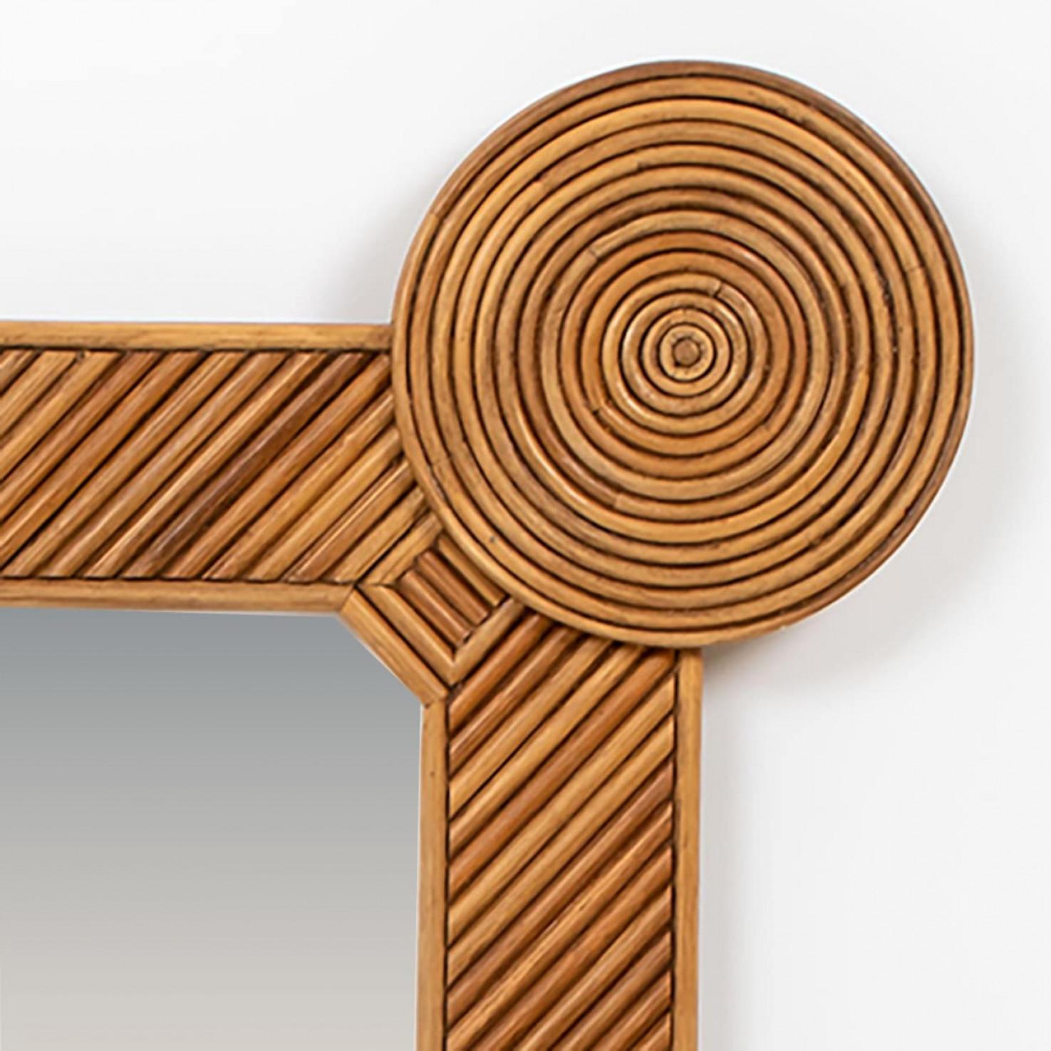 XXI secolo e contemporaneo Specchio in rattan di Rene His in vendita