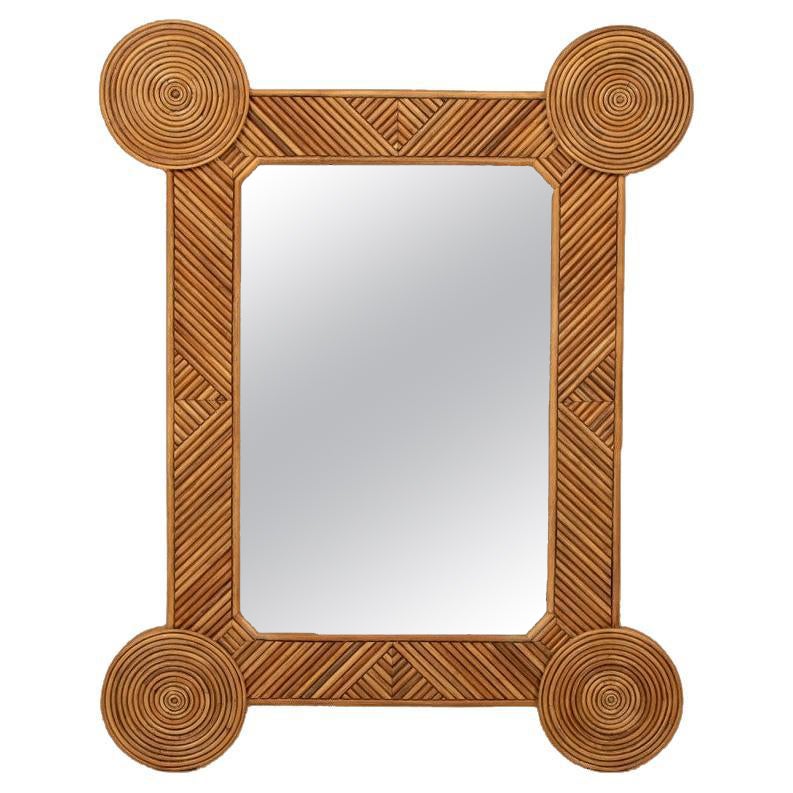 Rattan Mirror by Rene Houben in vendita