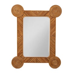 Miroir en rotin de René Houben