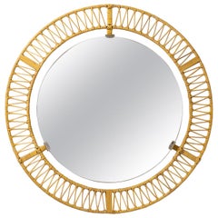 Vintage Rattan Mirror, circa 1960