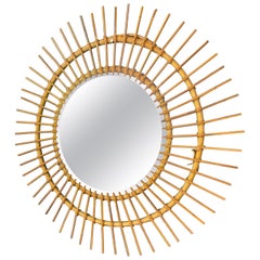 Specchio in rattan, 1960 circa