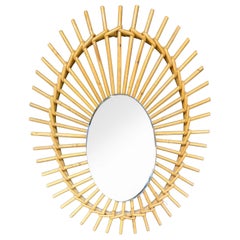 Rattan Mirror, circa 1970