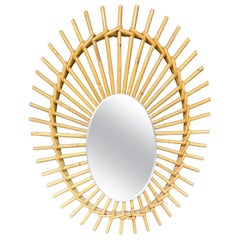 Rattan Mirror, circa 1970