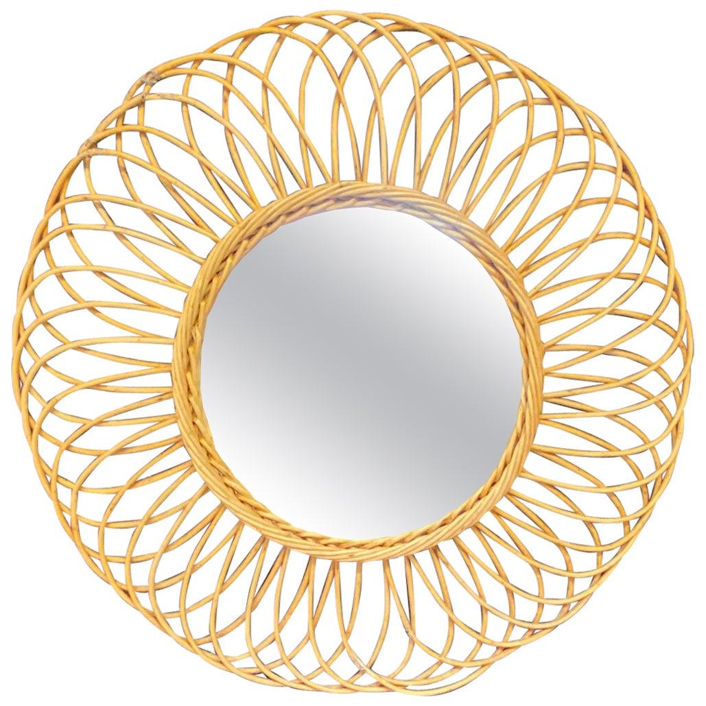 Rattan Mirror, circa 1970