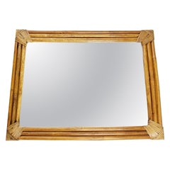 Rattan Mirror, France, 1990s