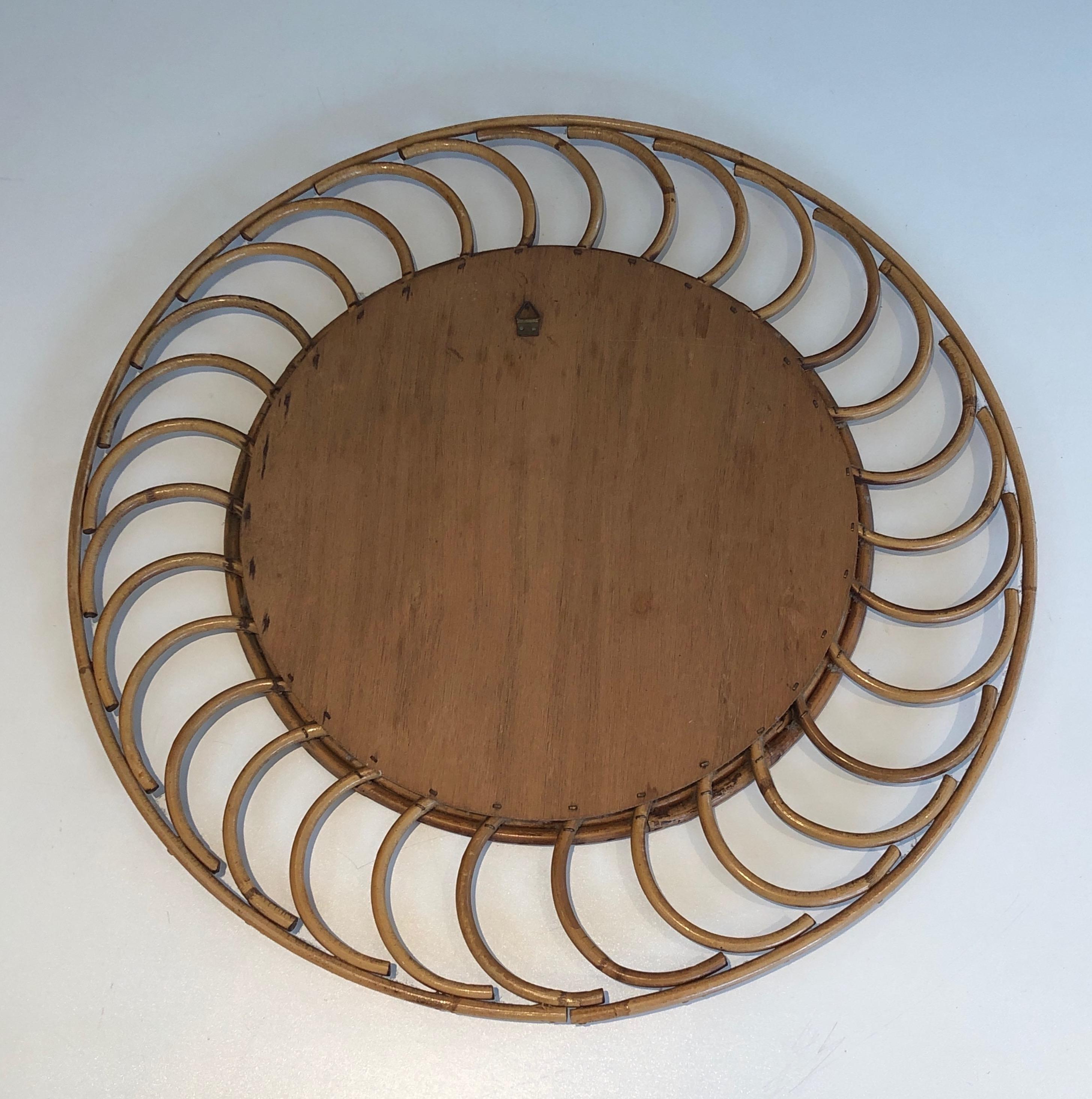 Rattan Mirror. French Work, circa 1970 For Sale 6