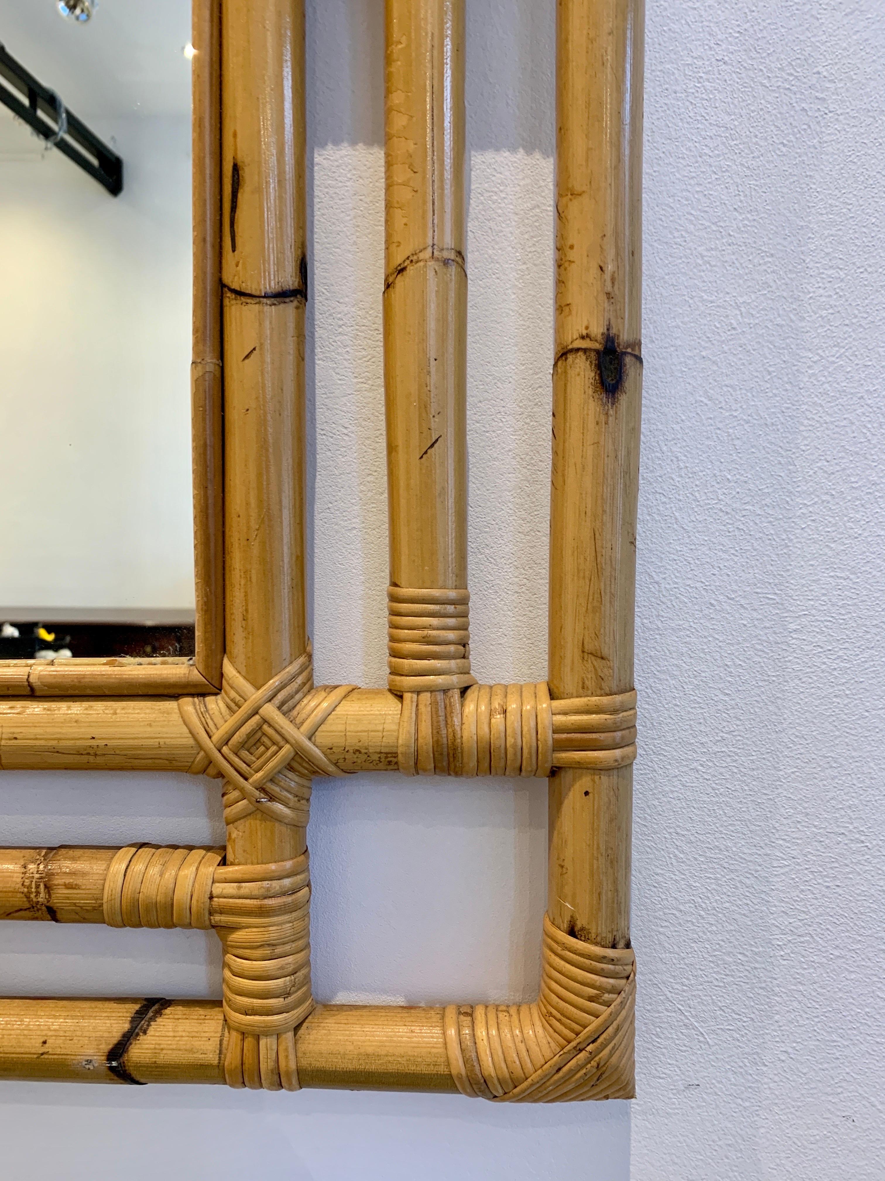 Rattan Mirror, Italy, 1970s In Good Condition In Brussels, BE
