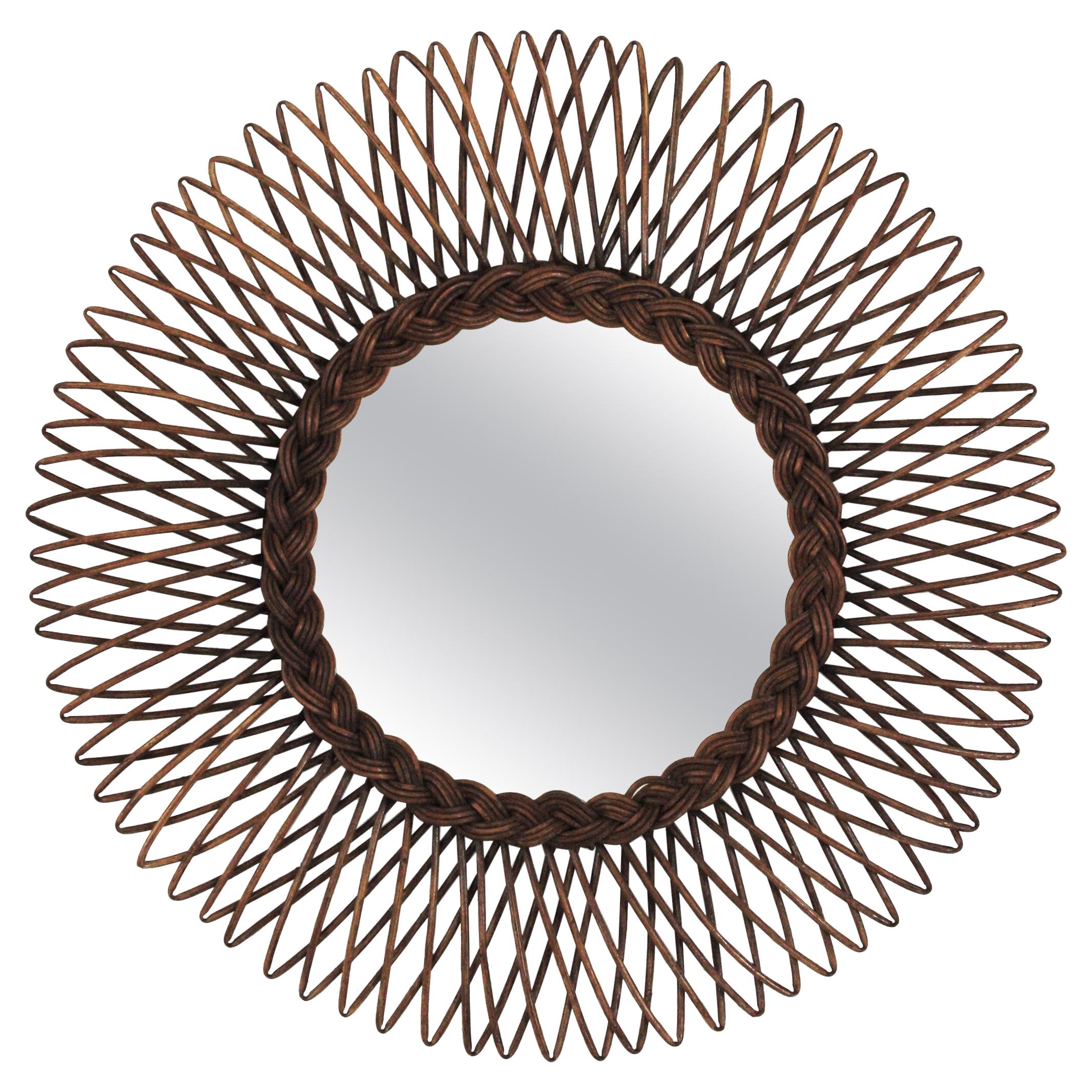 Rattan Mirror / Sunburst Braided Mirror