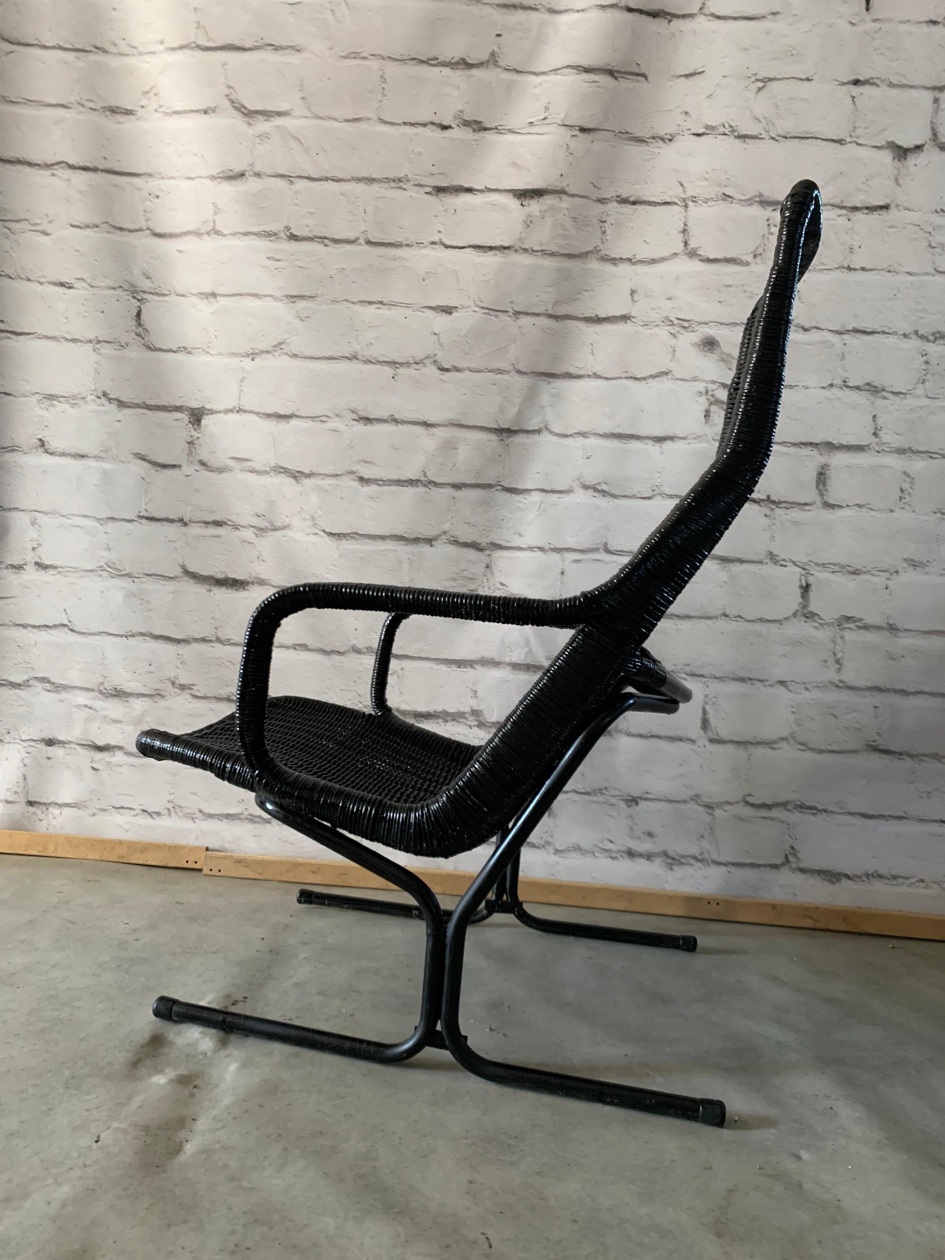 Rattan Model 514 C Lounge Chair By Dirk Van Sliedregt For Gebroeders Jonkers Noo For Sale 4