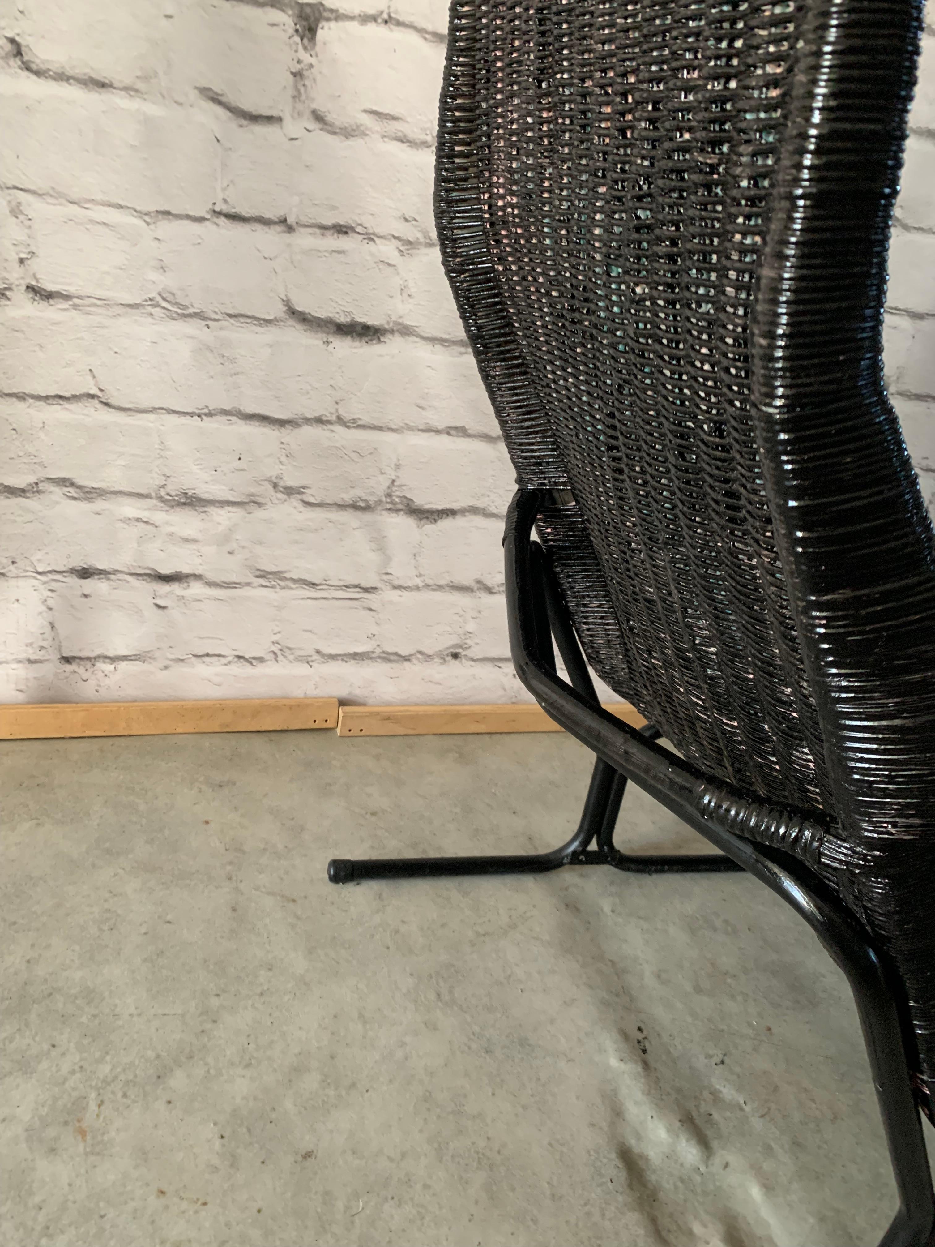 Metal Rattan Model 514 C Lounge Chair By Dirk Van Sliedregt For Gebroeders Jonkers Noo For Sale