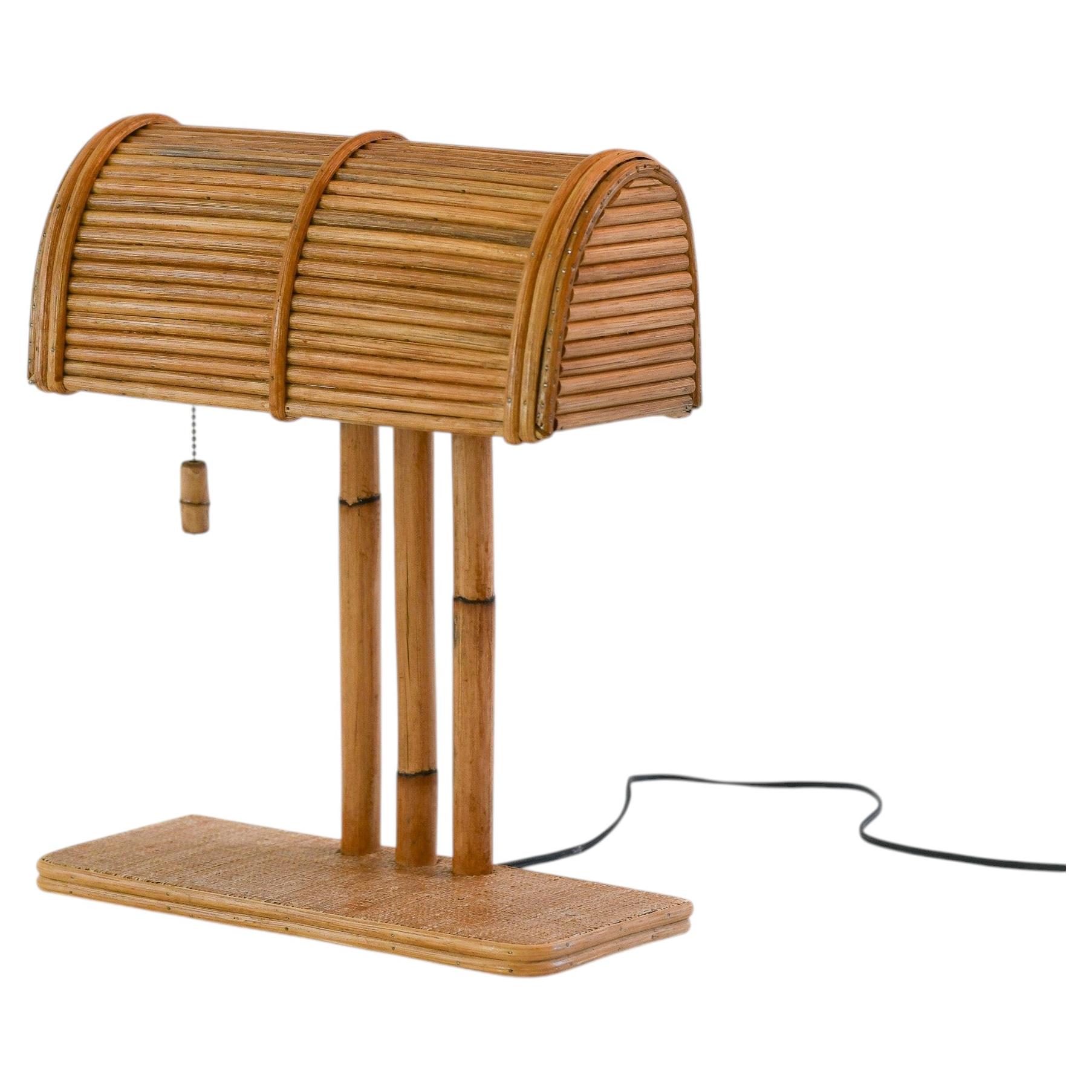 Rattan Modern Desk Lamp, Handcrafted Abaca & Rattan, Art Deco Style