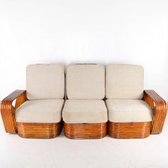 Rattan modular Paul Frankl sofa