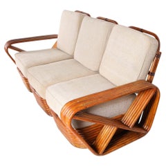 Rattan modular Paul Frankl sofa