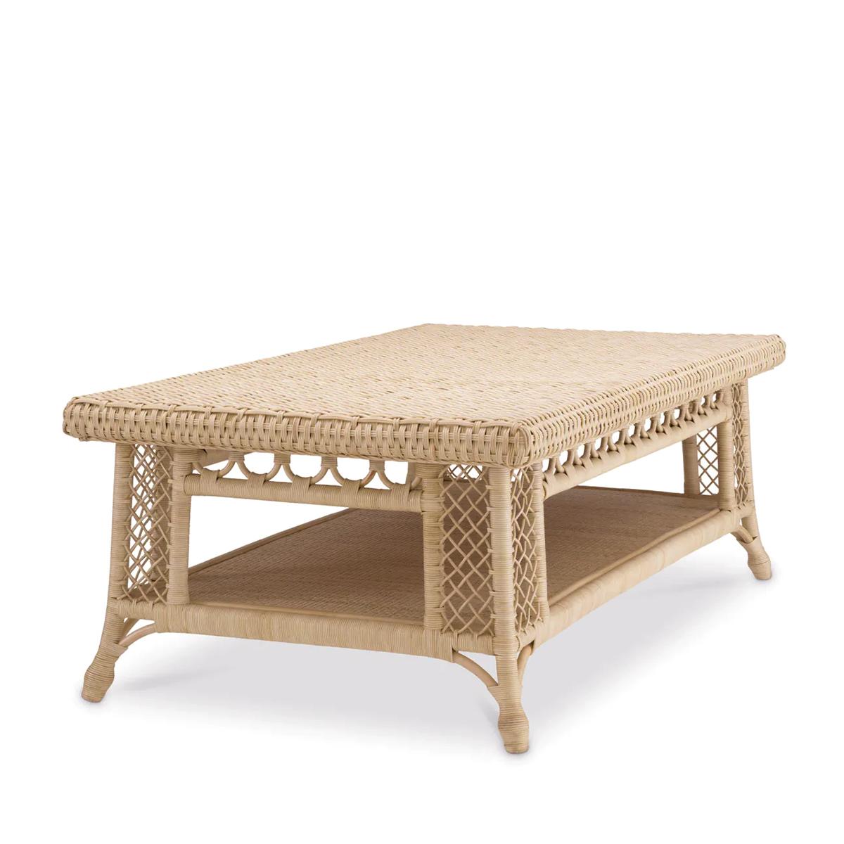Indonésien Table basse en rotin naturel en vente