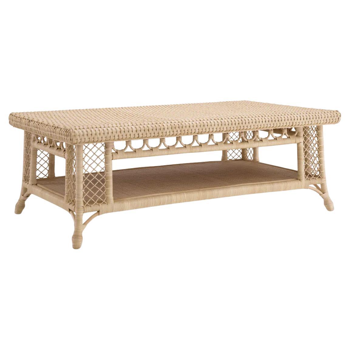 Table basse en rotin naturel