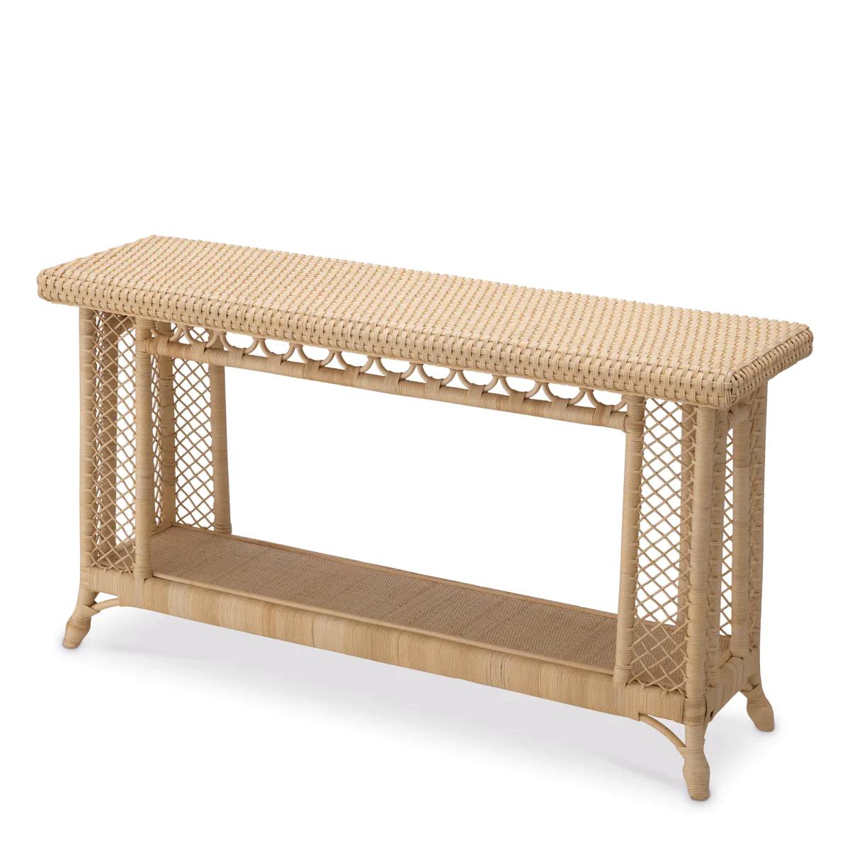Konsolentisch Rattan Natur mit 
alle Strukturen aus Rattan in natürlicher Ausführung.