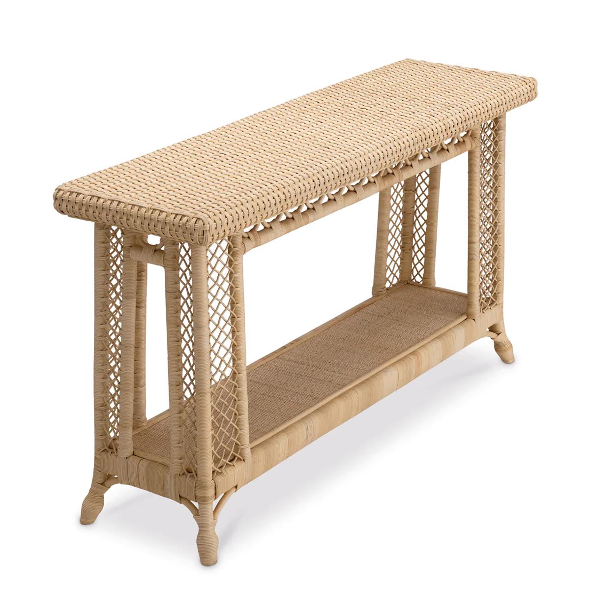 Rattan-Konsolentisch aus Natur (Indonesisch) im Angebot