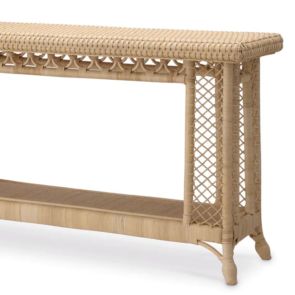 Rattan-Konsolentisch aus Natur (Handgefertigt) im Angebot