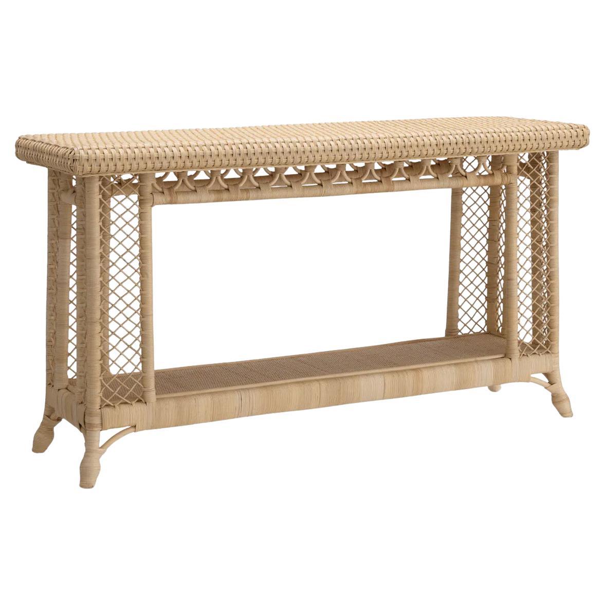 Rattan-Konsolentisch aus Natur im Angebot