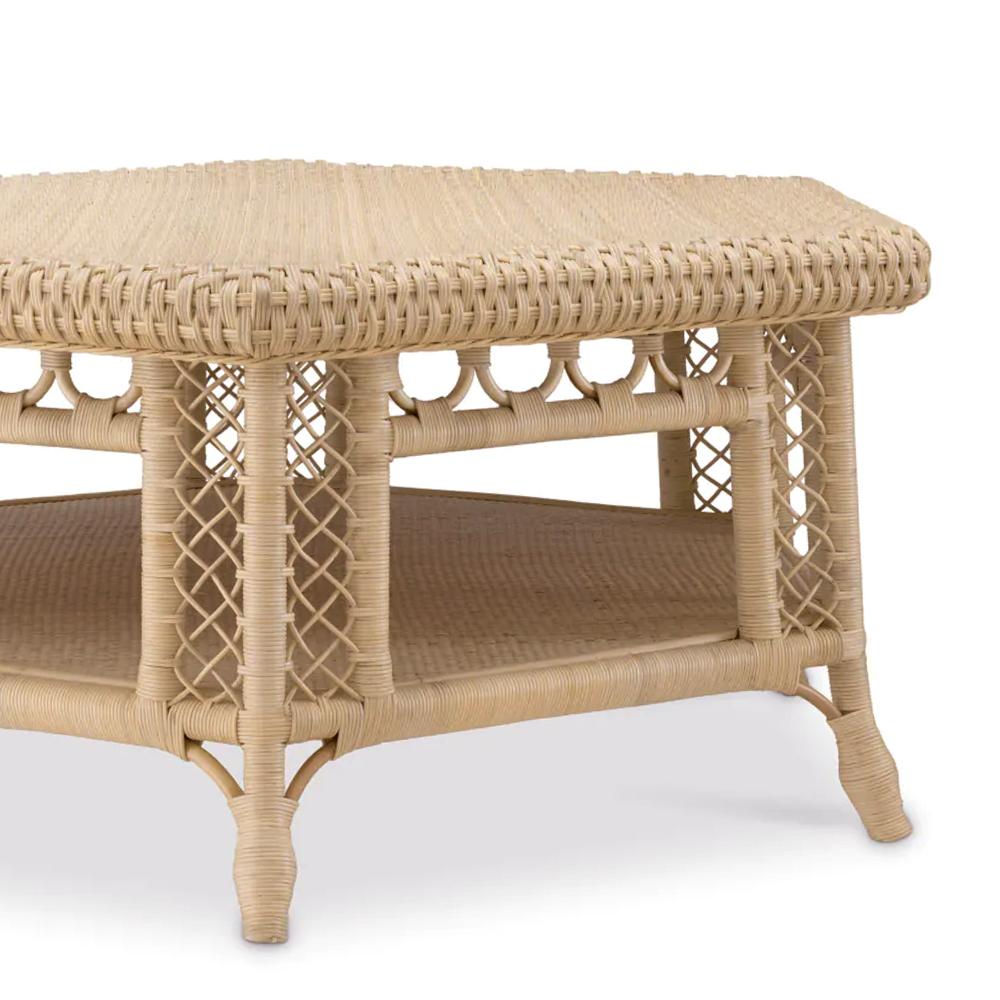 XXIe siècle et contemporain Table basse Hexa en rotin naturel en vente