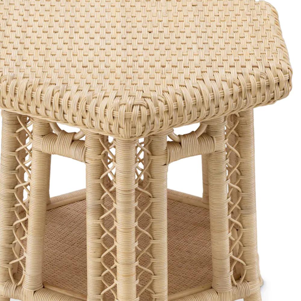 XXIe siècle et contemporain Table d'appoint Hexa en rotin naturel en vente