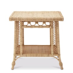 Mesa Auxiliar Recta de Ratán Natural