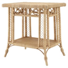 Mesa Auxiliar Recta de Ratán Natural
