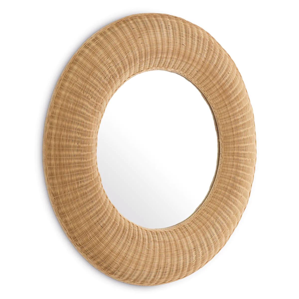 Mirror Rattan Natural Round with all frame in
rattan in natural finish with iron structure under
rattan, with round flat mirror glass with wooden
back mirror.
