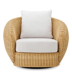 Rattan Natural Swivel Armchair