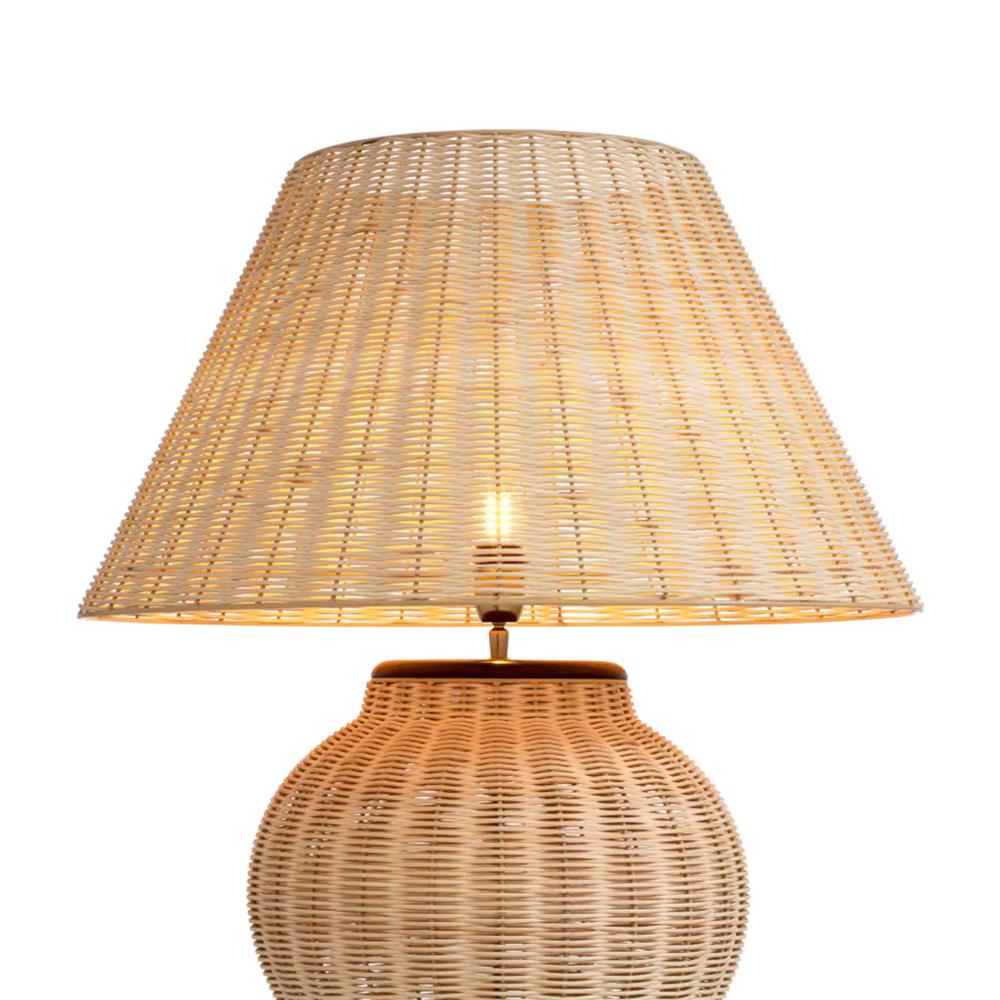 Indien Lampe à poser en rotin naturel en vente