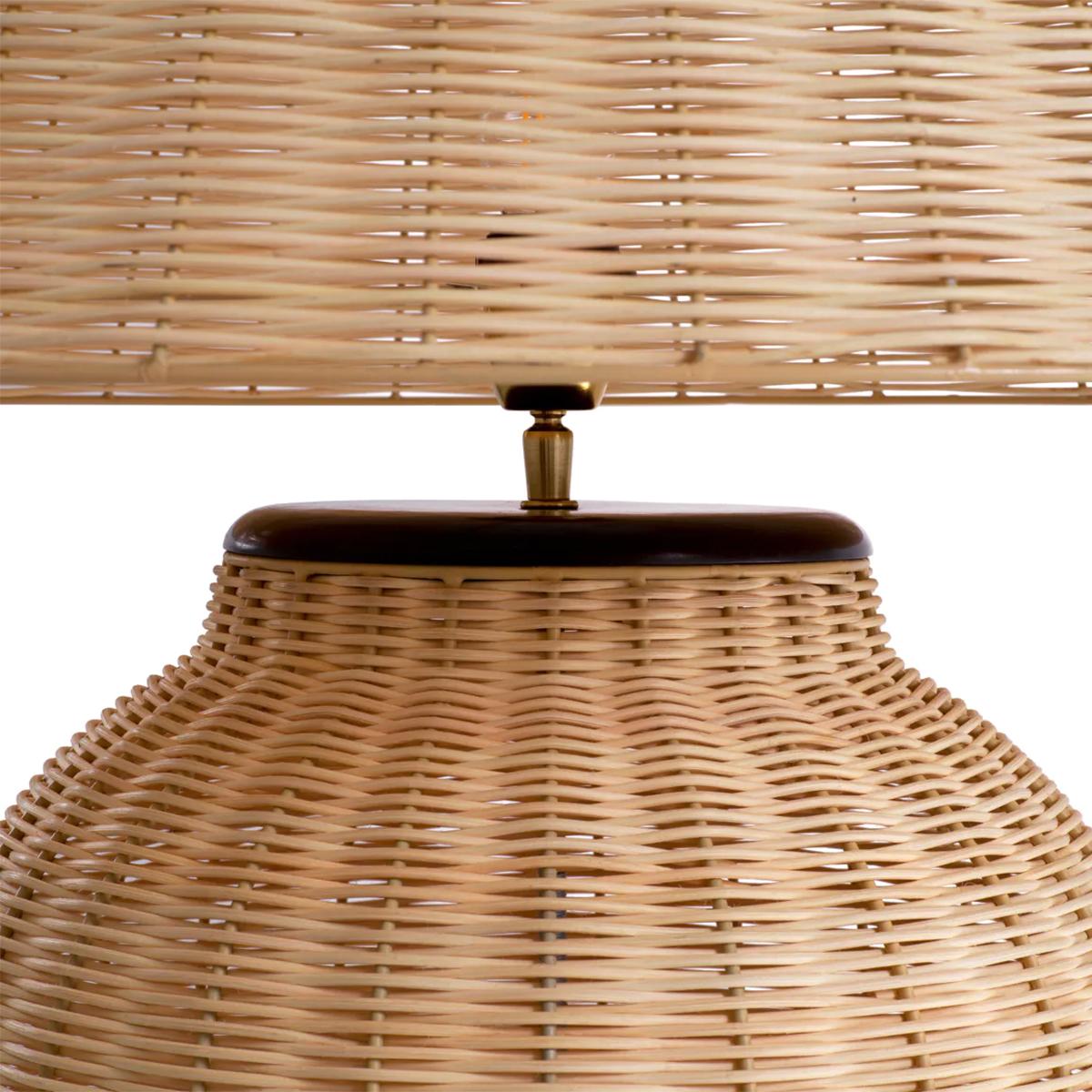 XXIe siècle et contemporain Lampe à poser en rotin naturel en vente