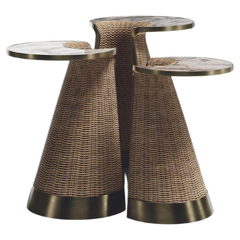 Mainland Smith Coconut Shell and Brass Inlay Nesting Tables at 1stDibs ...
