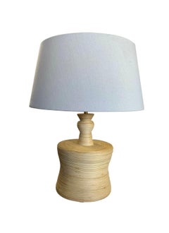 Rattan Pair Finial Shaped Lamps With Shades, China, Contemporary
