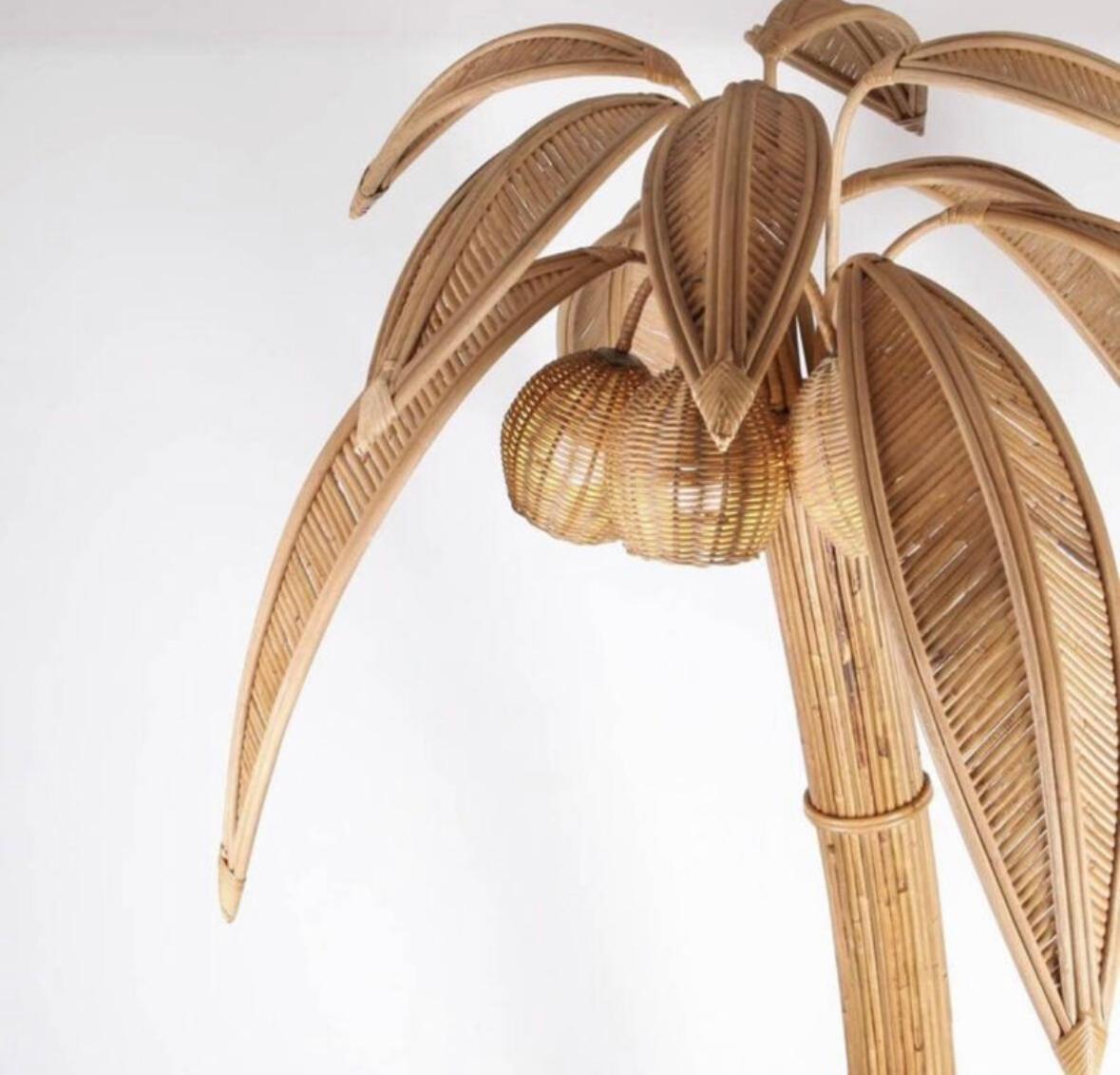 Contemporary Rattan « Palm tree/ coconut tree » floor lamp