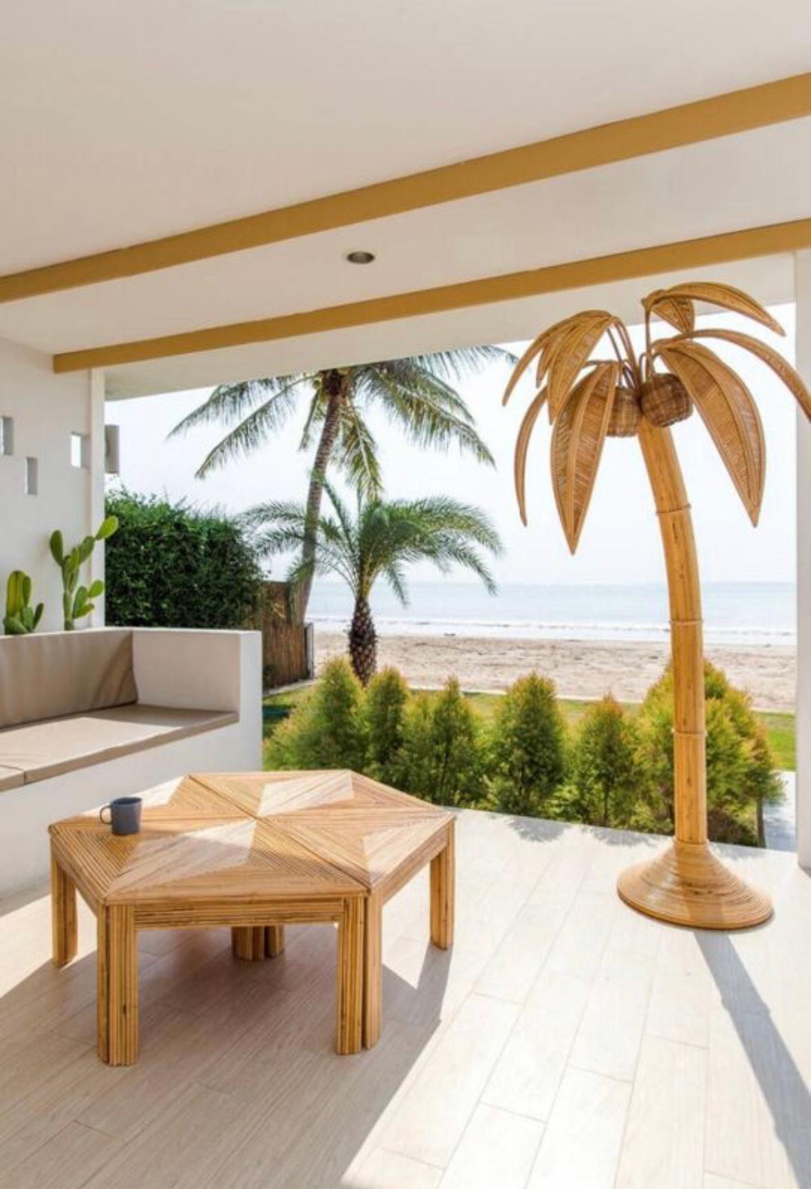 Rattan « Palm tree/ coconut tree » floor lamp 3