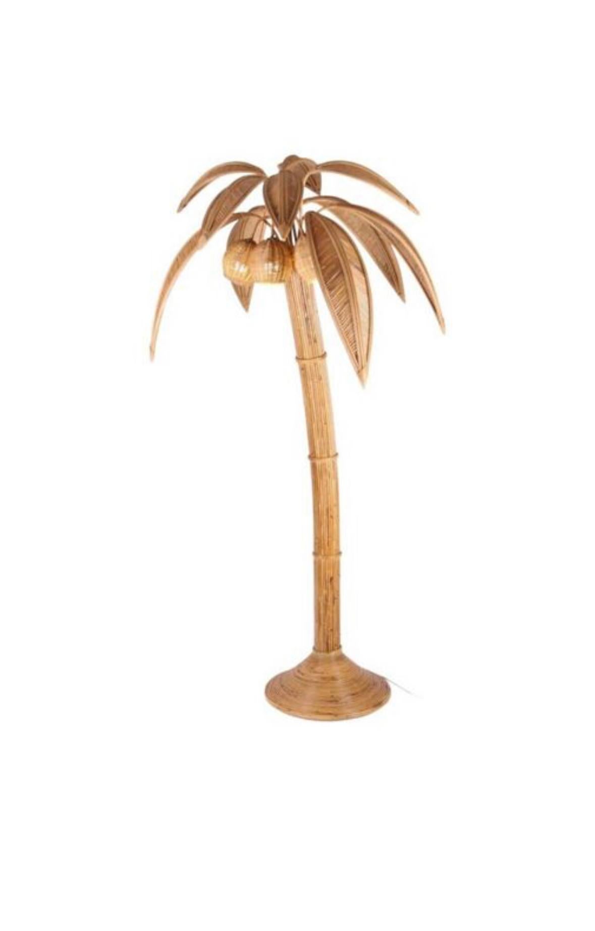 Rattan « Palm tree/ coconut tree » floor lamp 5