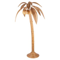Lampadaire en rotin " palmier/noix de coco ".