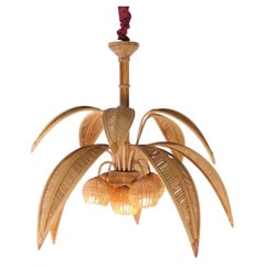 Rattan "palmtree/coconut" chandelier