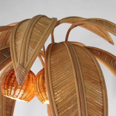 Rattan palmtree floor lamp