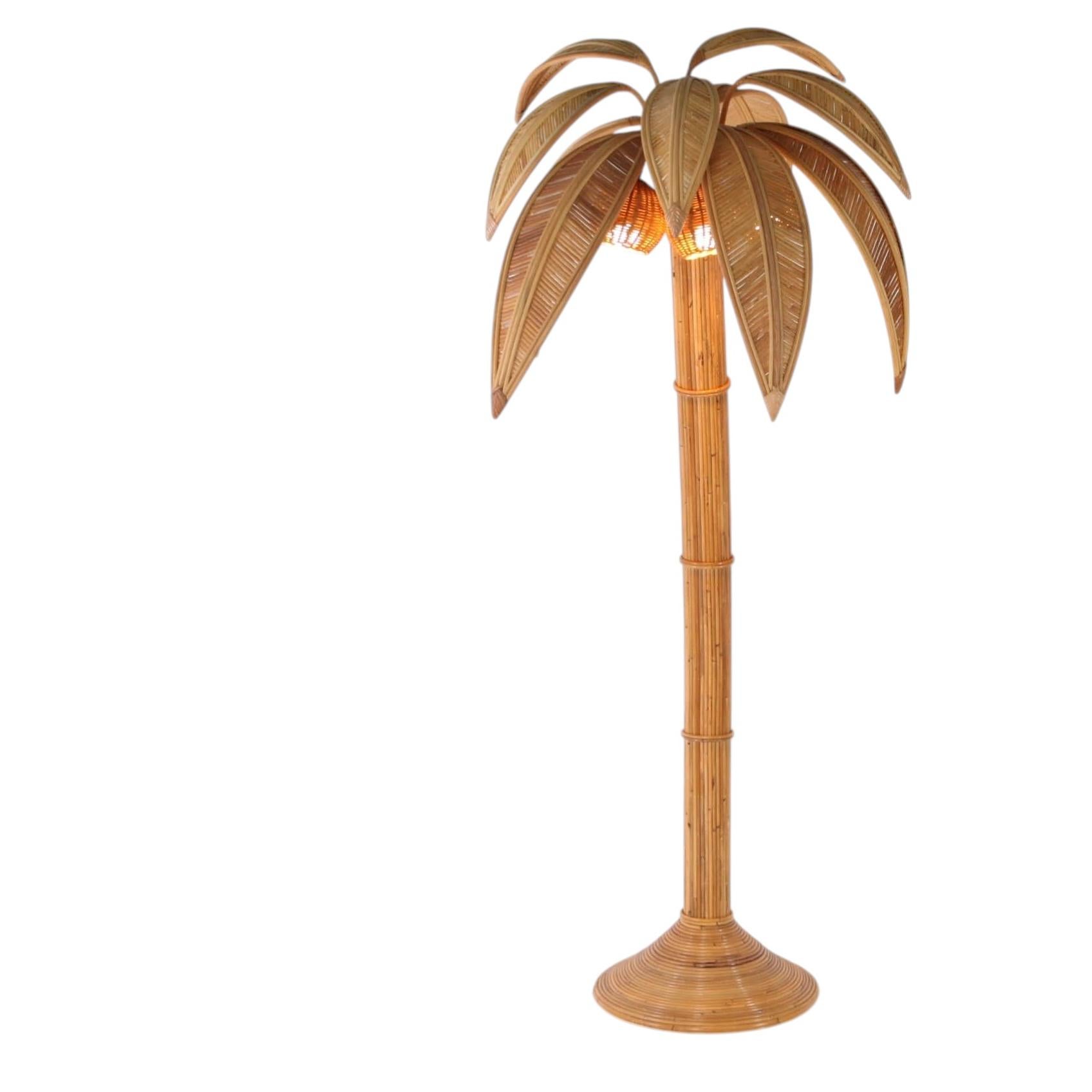 Rattan Palmen Stehleuchte im Angebot