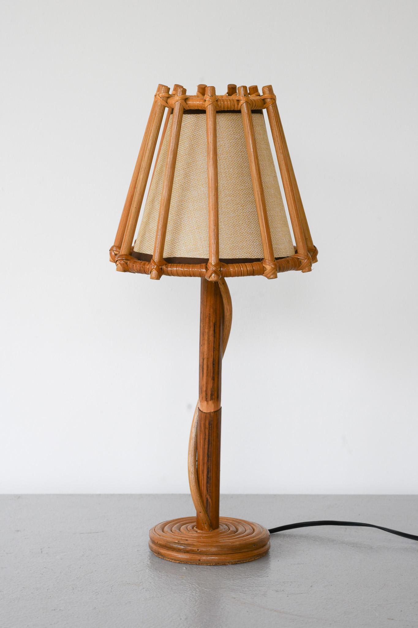 Country Lampada da tavolo 'Palo' in rattan in vendita